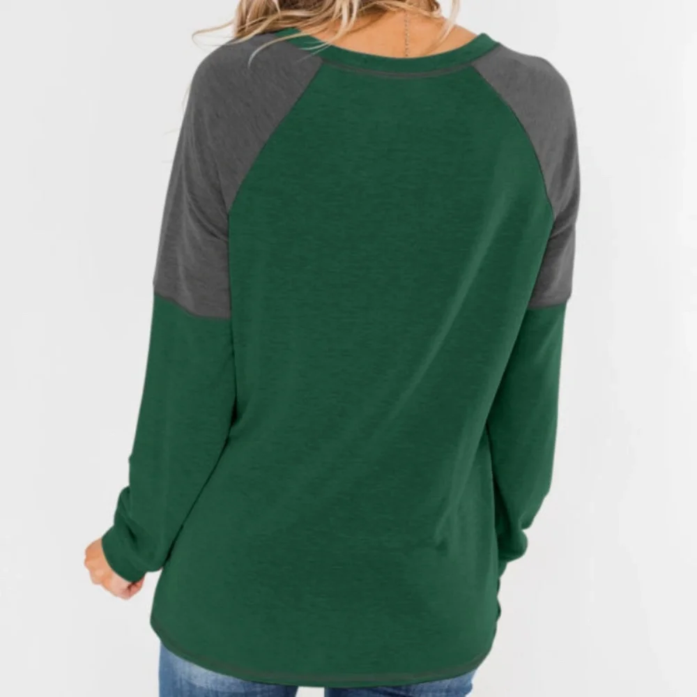 Color Block Raglan Sleeve Top - Picture 6 of 7